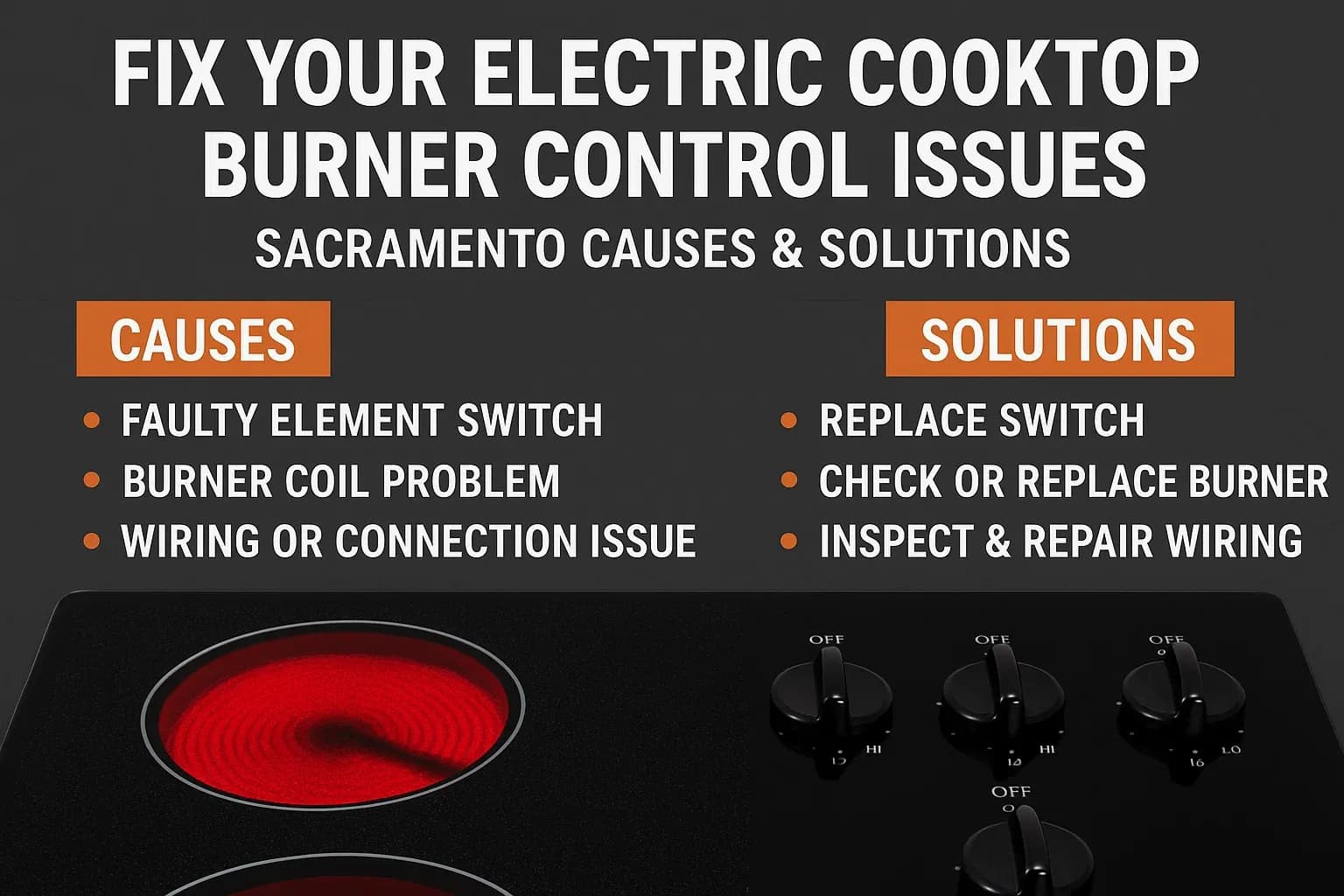 Fix Your Electric Cooktop Burner Control Issues: Sacramento Causes & Solutions